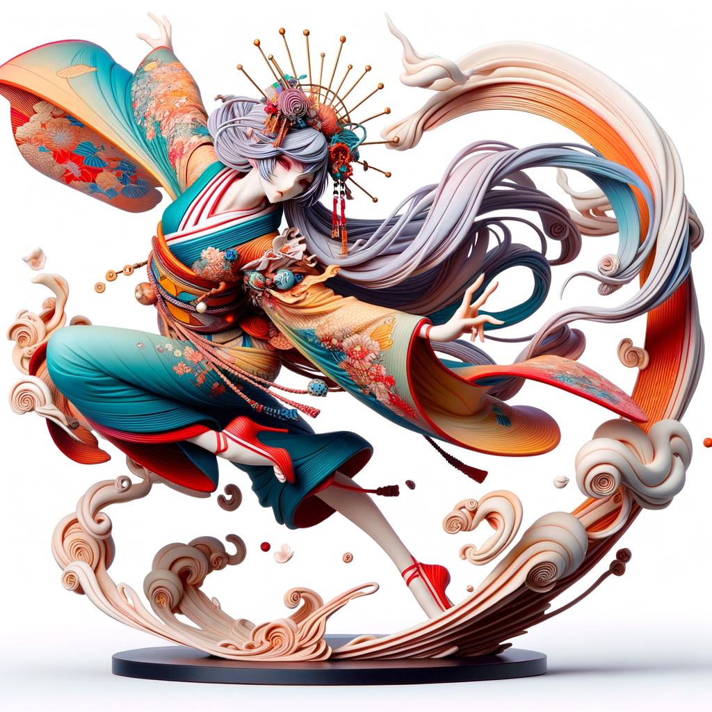 日本のアニメやゲームのフィギュア風